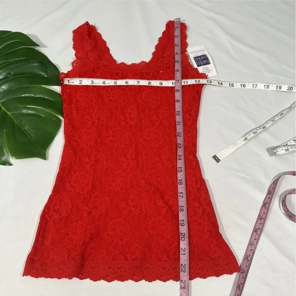 NWT $52 Hanky Panky [ XS ] 1390L Signature Sheer Lace Lingerie Camisole Red - Picture 3 of 14